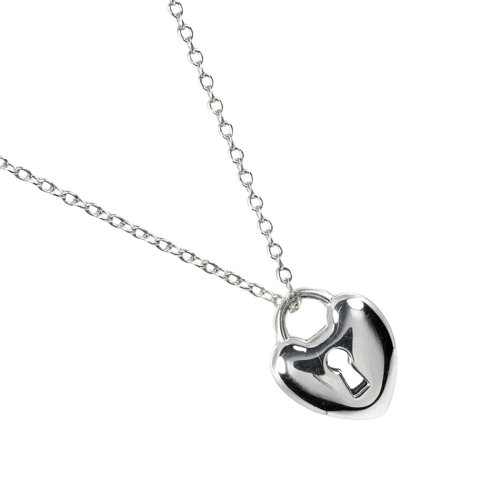 Tiffany Co Heart Lock Necklace Sterling Silver